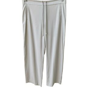 BCBG Max Azria Y2K Minimalist Coastal Beachy Wide Leg Crop Drawstring Pants 6